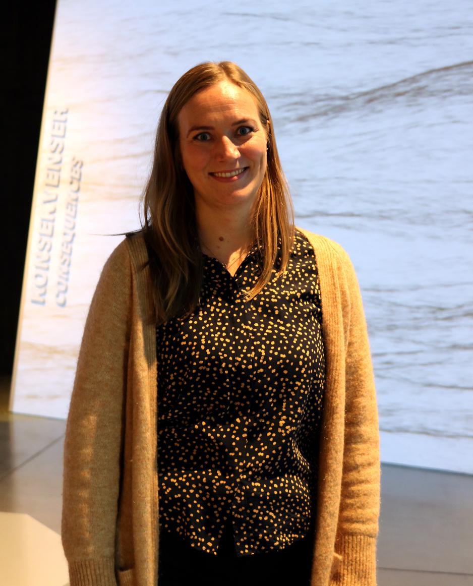 Helga Therese Tilley Tajet fra Meteorologisk institutt bes&oslash;ker Klimahuset