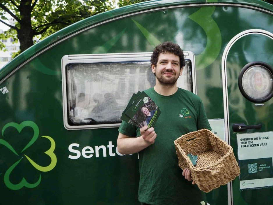 &Oslash;yvind Bent&aring;s st&aring;r ved Senterpartiets valgbod.
