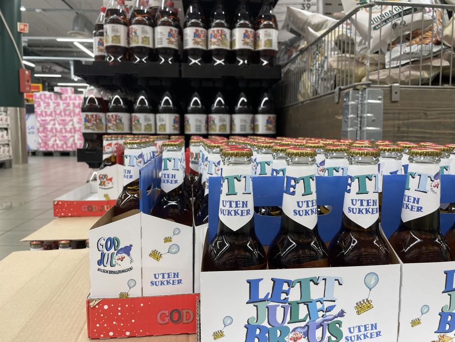 flere paller med julebrus p&aring; Coop Mega Bislett