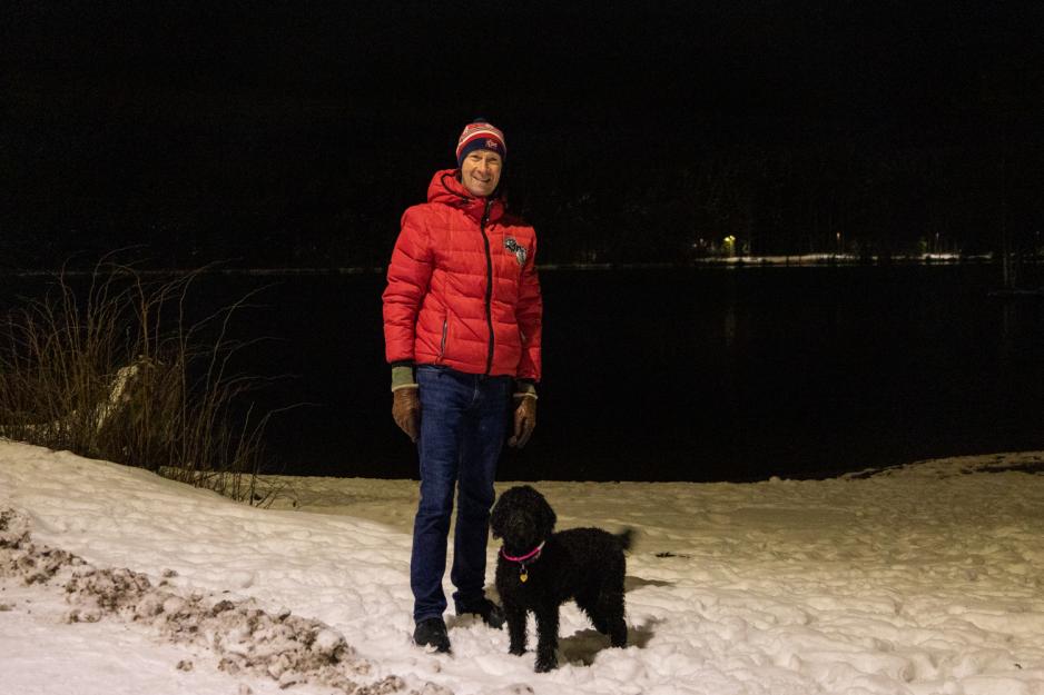 Sognsvann Lysl&oslash;ype Anders Kvarstein og Lucky