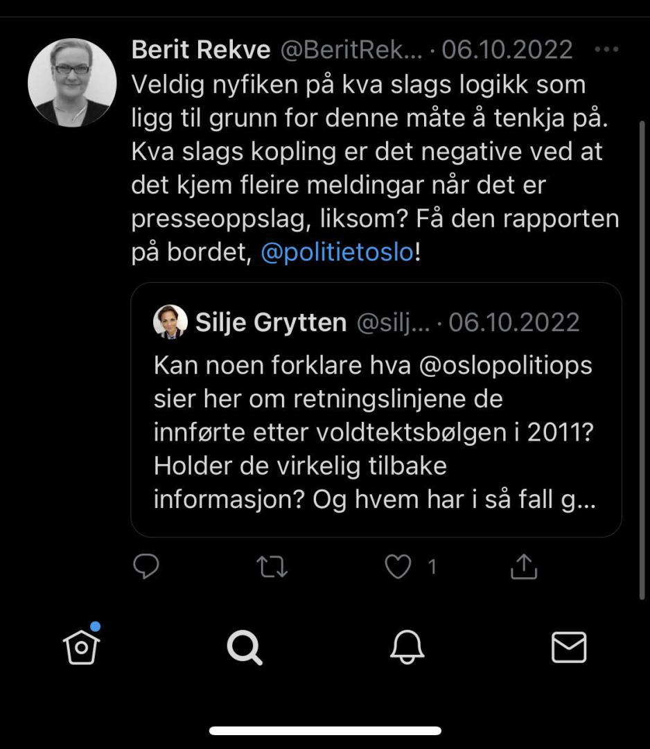 Skjermbilde av en debatt p&aring; twitter