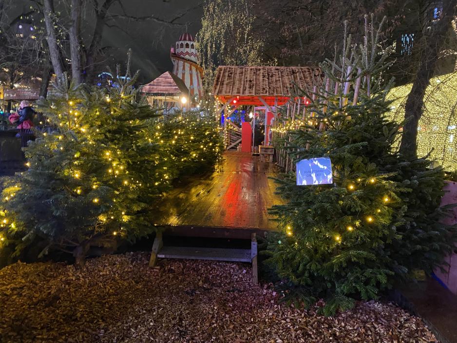 Juletr&aelig;r i jul i vinterland