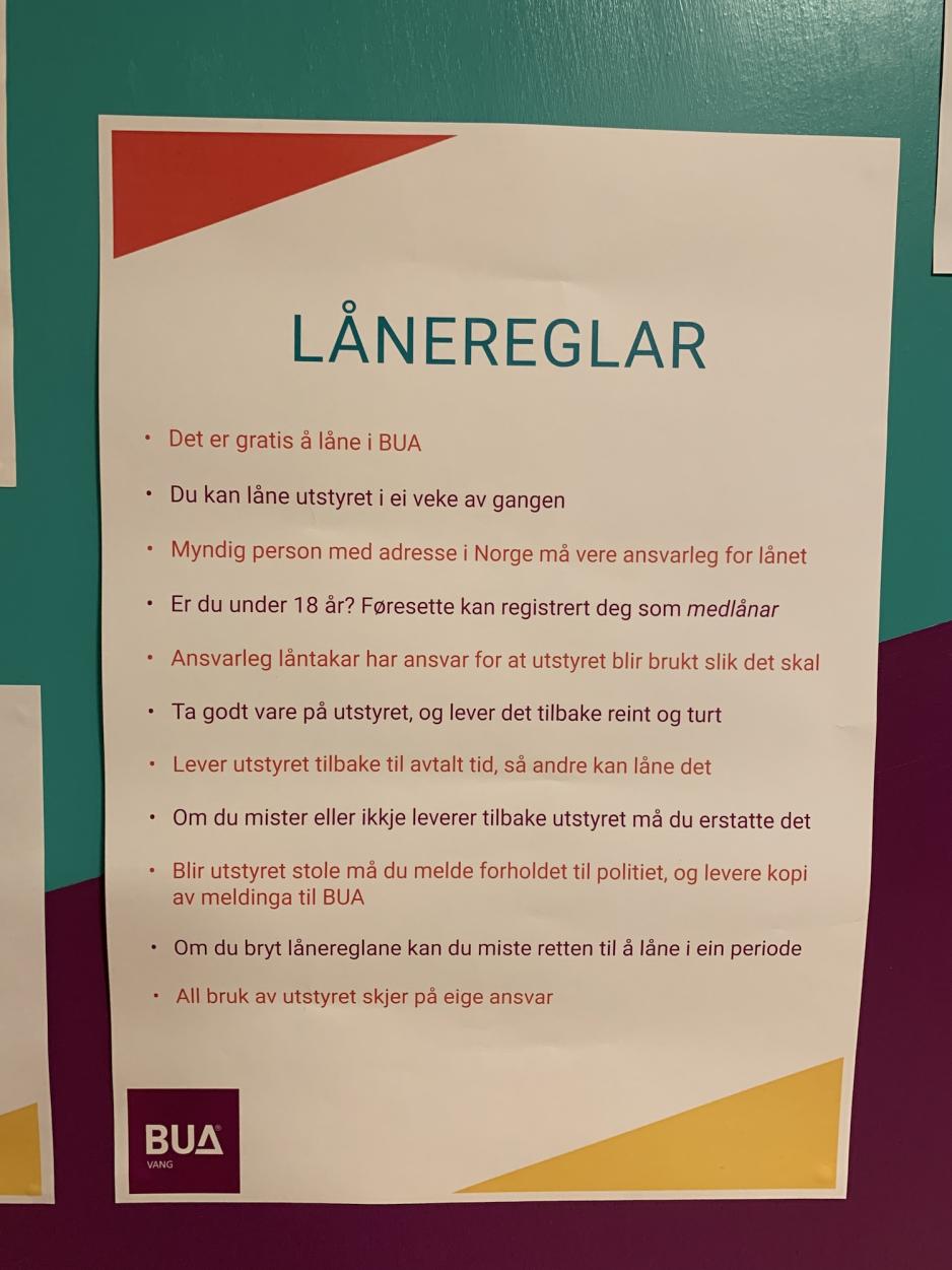 BUAs l&aring;neregler, BUA Vang