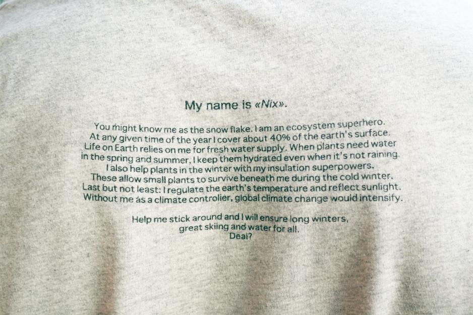 T-skjorte med et sn&oslash;fnugg som forklarer kor viktig han er for &oslash;kosystemet. 