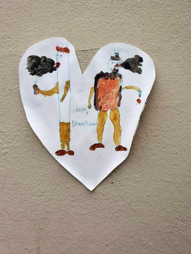 Tegning p&aring; vegg