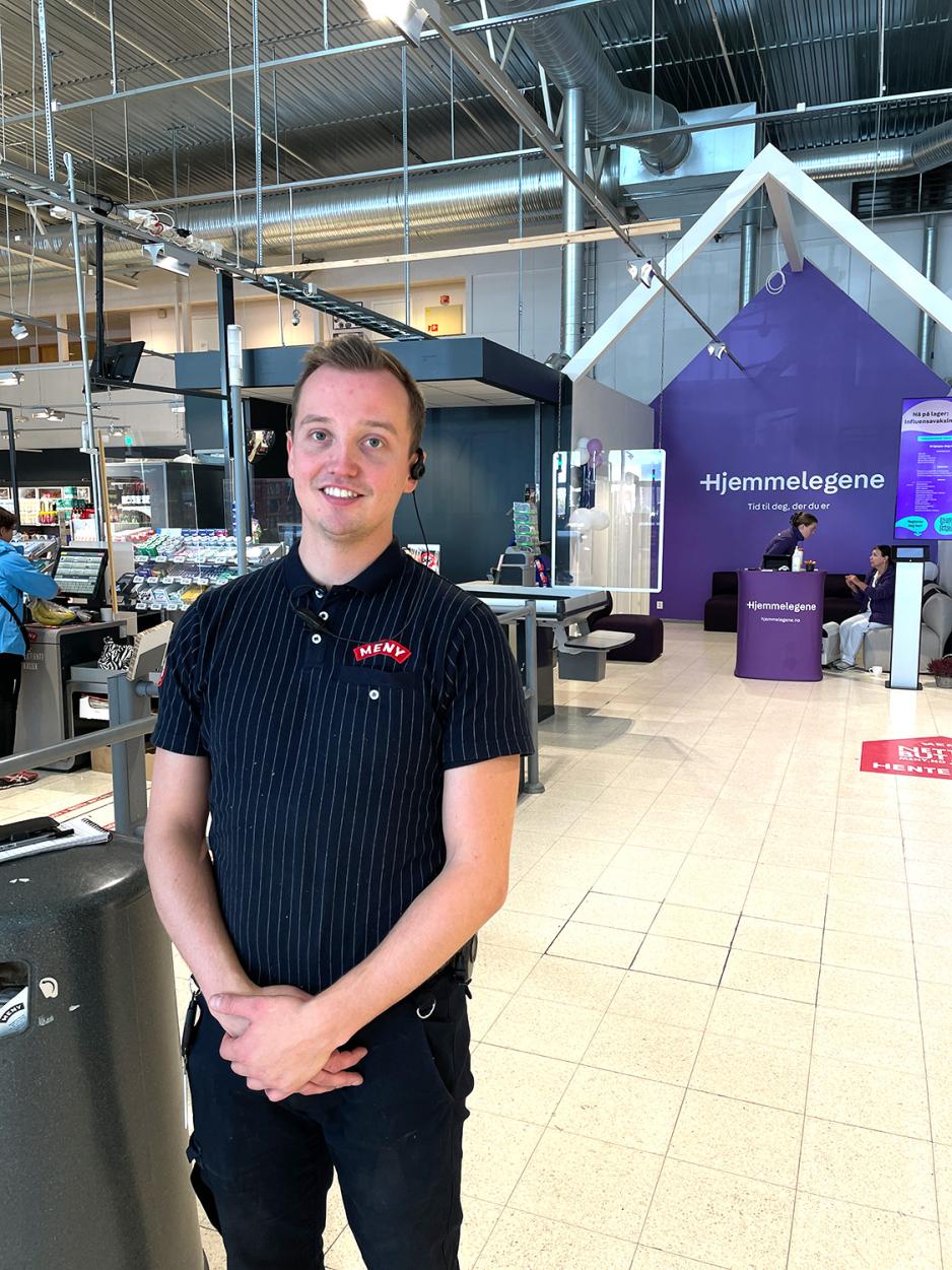 Kim Vangesten (28) er Meny-ansatt og er f&oslash;dt og oppvokst i omr&aring;det.