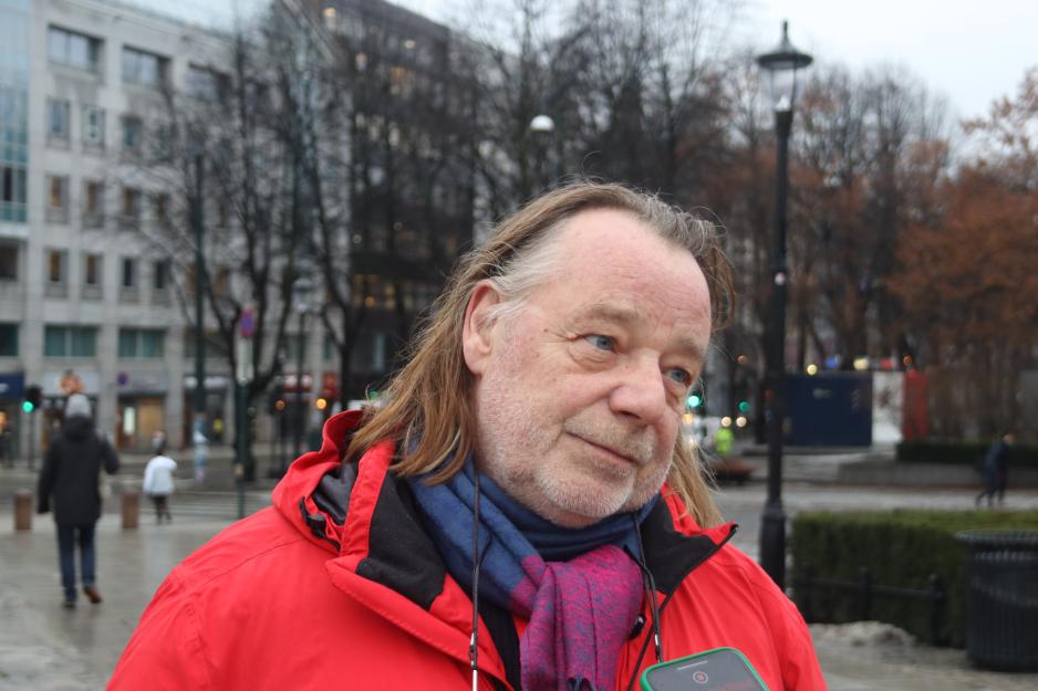 Ola Floberg p&aring; demonstrasjon.