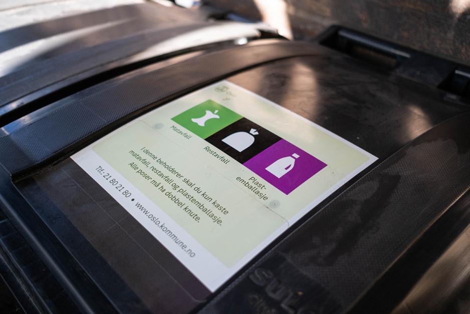 Markering p&aring; s&oslash;ppelcontainer