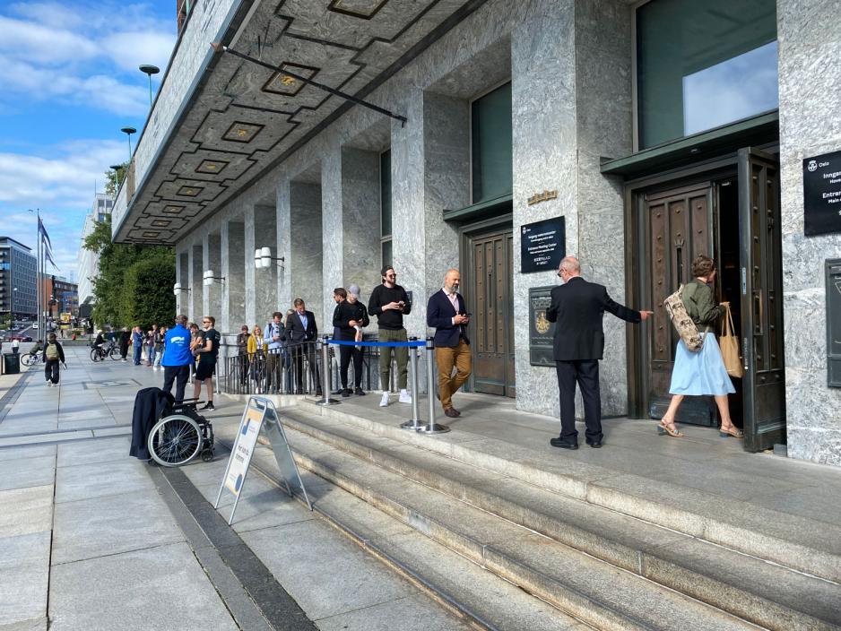 Stemmelokalet ved R&aring;dhuset i Oslo