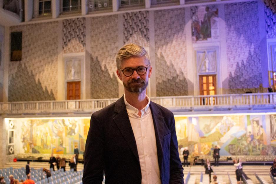 Sven Tore Kloster (42) deltok p&aring; minnesmarkeringen. 