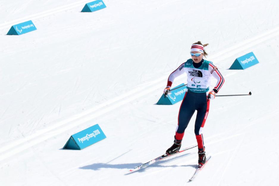 Langrennsl&oslash;per Vilde Nilsen i full fart p&aring; vei mot m&aring;l