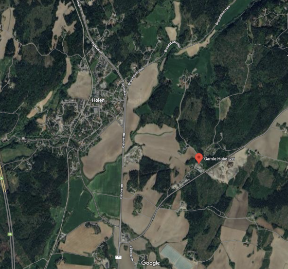 Skjermbilde av Gamle Hob&oslash;l Vei fra Google Maps
