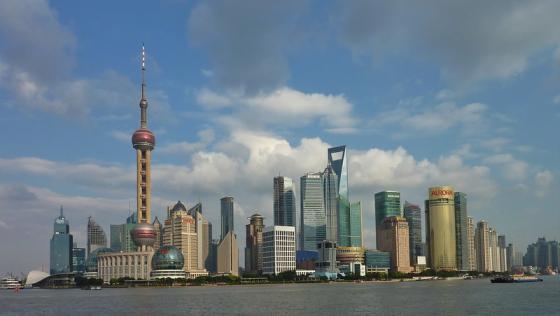 Oversiktsbilde over Pudong-omr&aring;det i Shanghai