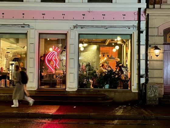 Fasade p&aring; Mano Restaurant p&aring; Frogner