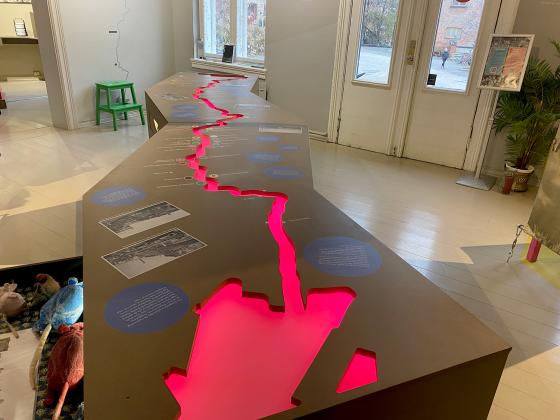 Fremstilling av Akerselva p&aring; Arbeidermuseet