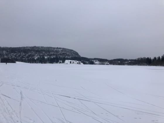 Isen har lagt seg p&aring; Semsvannet i Asker. 