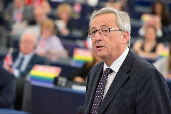 Presidenten av Europakommisjonen, Jean-Claude Juncker, under avstemming f&oslash;r han ble valgt.