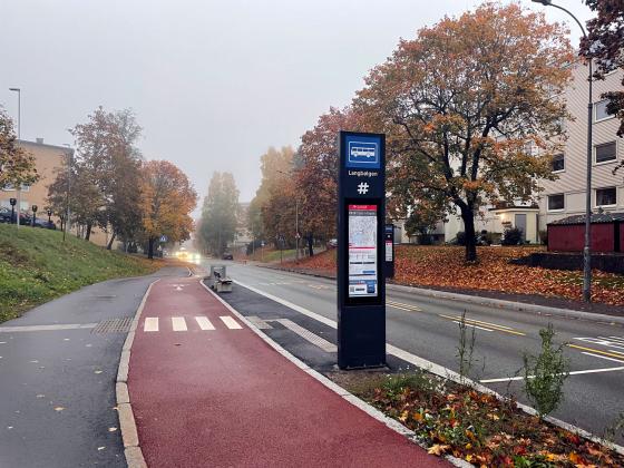 Det nye sykkelfeltet p&aring; Langb&oslash;lgen