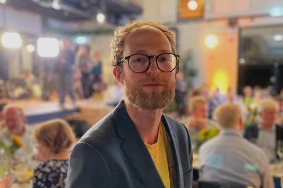 Bilde fra KrFs valgvake rett etter resultatene av den f&oslash;rste prognosen.