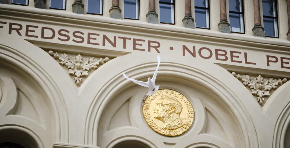 Fredsdue utenfor Nobels Fredssenter