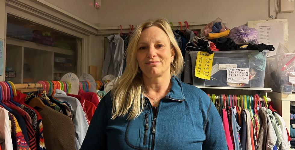 Carina Sandberg i lokalet p&aring; Hauketo