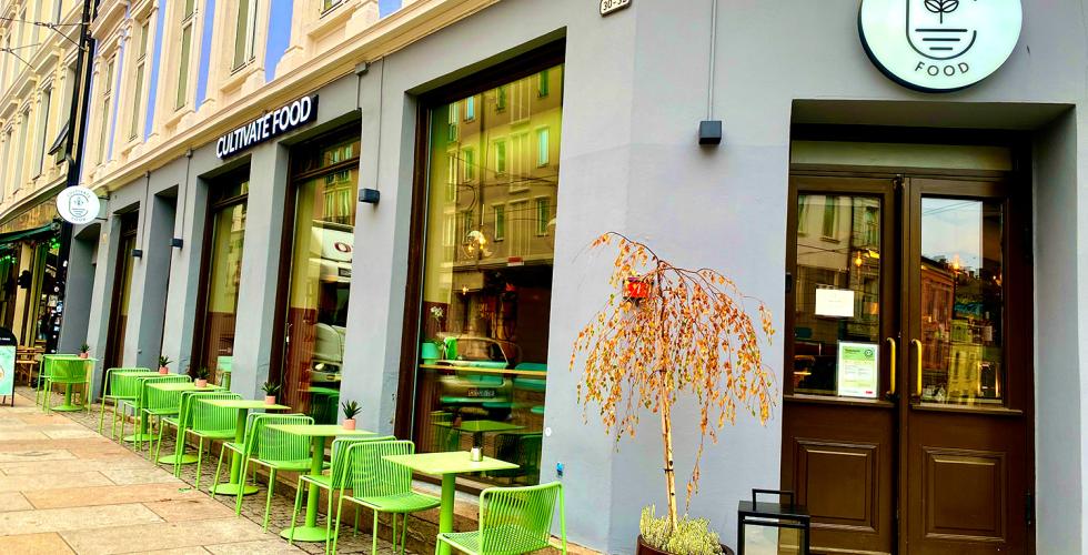 Bilde av utsiden av kaf&eacute;