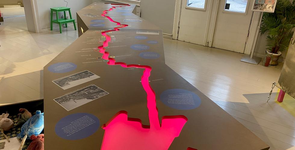 Fremstilling av Akerselva p&aring; Arbeidermuseet