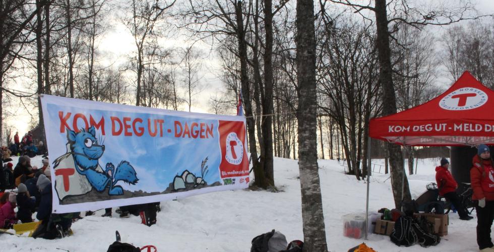 Kom deg ut-dagen banner p&aring; Sognsvann