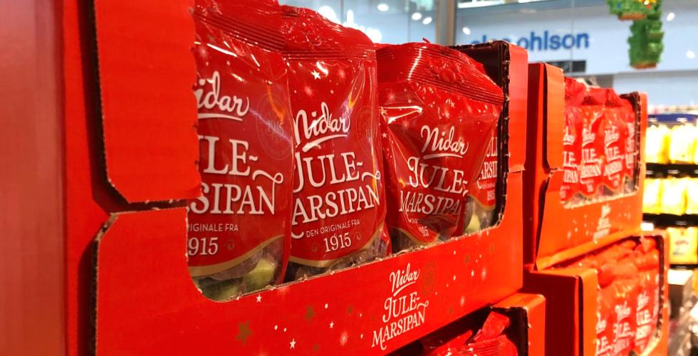 Poser med julemarsipan.