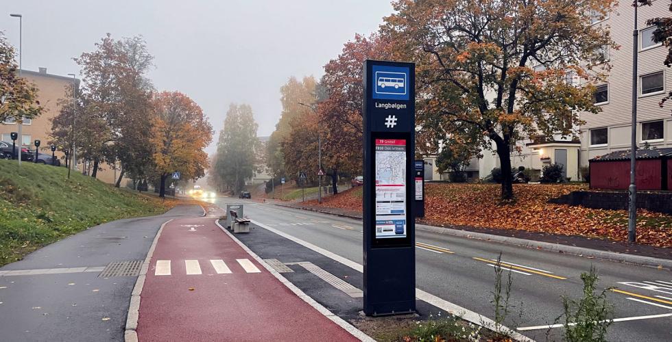 Det nye sykkelfeltet p&aring; Langb&oslash;lgen