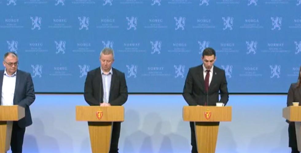 Pressekonferanse milj&oslash;departementet, med milj&oslash;- og klimaminister Andreas Bjelland Eriksen og parter fra norsk industri. 