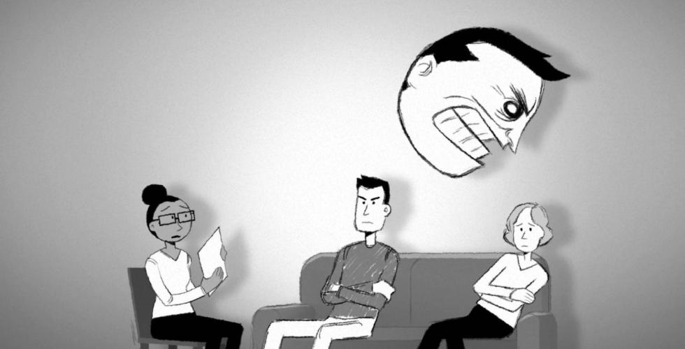 Illustrasjon av vold i n&aelig;re relasjoner